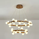 Wabi-sabi style artificial wood chandelier for indoor use