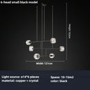 Modern American style crystal chandelier in polished copper