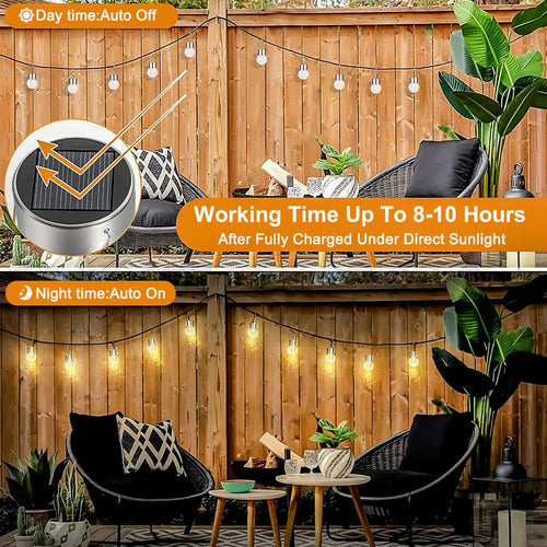 Outdoor solar rattan lamp for decorative garden lighting - vue 4 sur 9