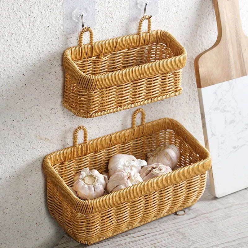 decorative woven wall basket for storage and flowers