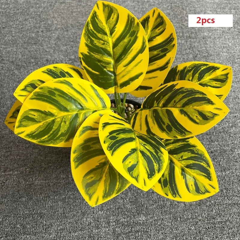 Artificial phoenix leaves green plastic decoration
