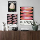 Abstract gradient halo retro Japanese wave decorative wall art