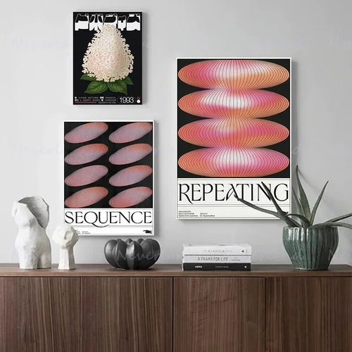 Abstract gradient halo retro Japanese wave decorative wall art - vue 5 sur 7