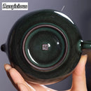 Artisan celadon crackle teapot 300ml longquan style luxury