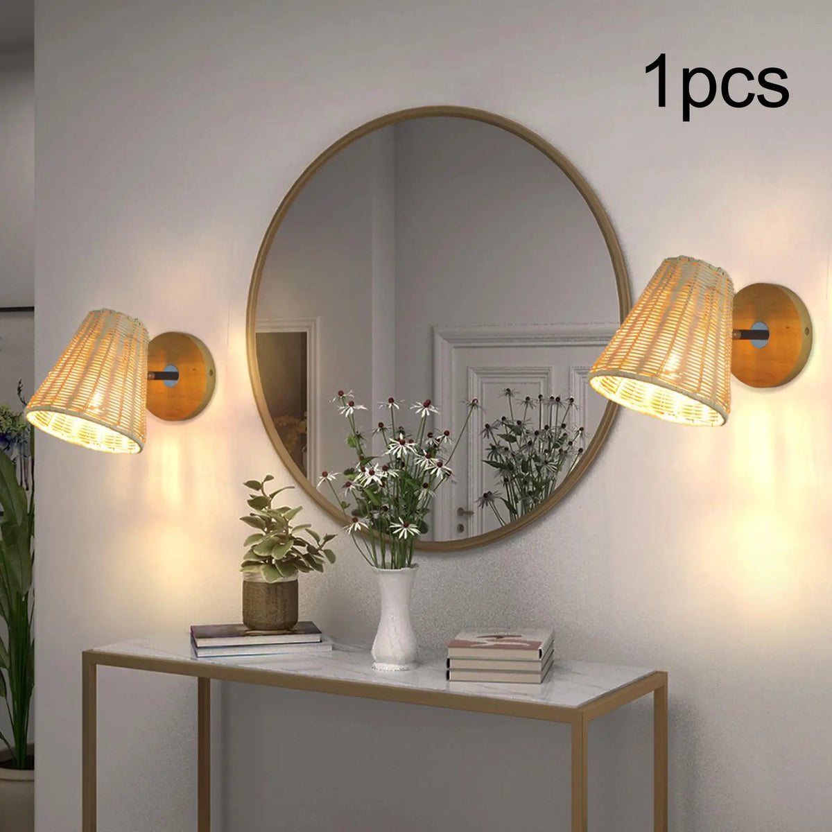 Rattan wall lights - vue 6 sur 6
