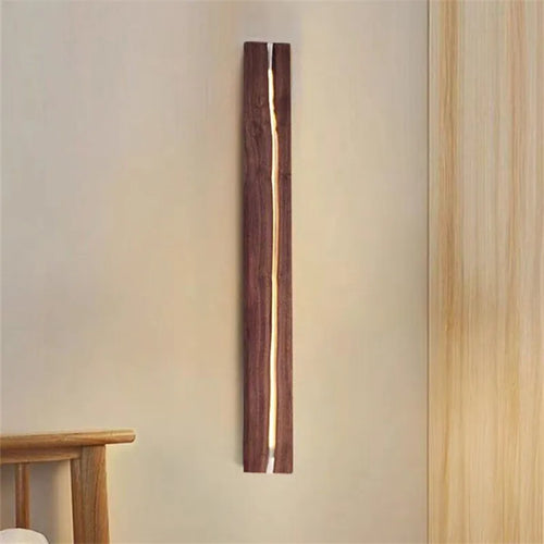 Solid wood wabi sabi wall light for creative decor - vue 2 sur 11