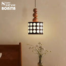 Retro walnut polka dot chandelier for interior decoration
