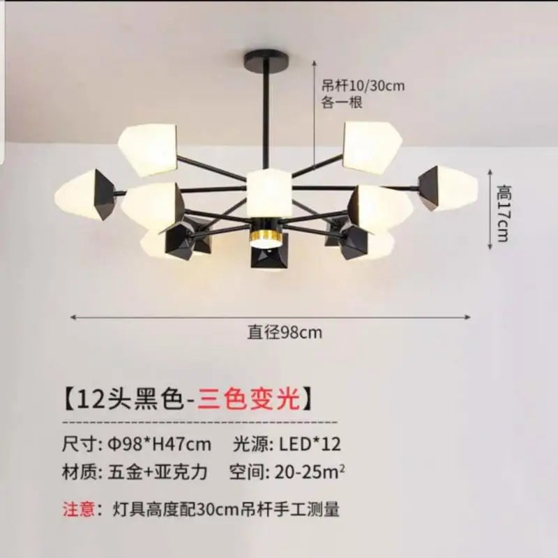 Modern LED chandelier for magical indoor lighting