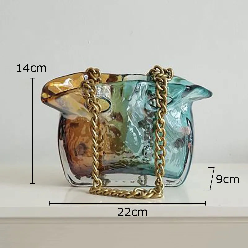 decorative tote bag hydroponic vase for modern flowers - vue 9 sur 10