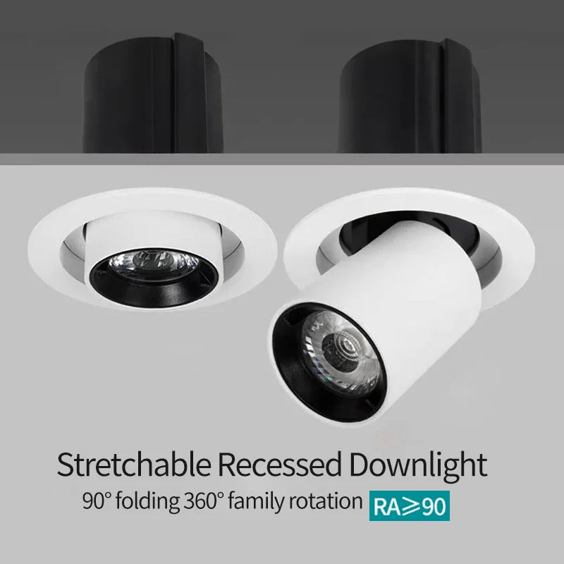 Rotatable recessed aluminium LED spotlight for indoor lighting