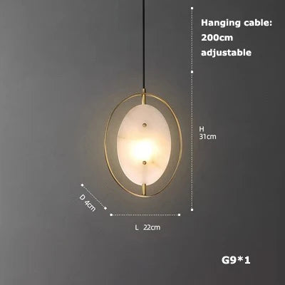 Art deco crystal glass pendant light with LED lighting - vue 10 sur 25
