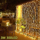 LED curtain string lights USB for festive and celebration decorations