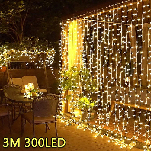 LED curtain string lights USB for festive and celebration decorations - vue 2 sur 9