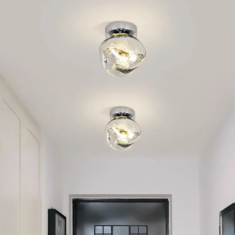 Modern glass ceiling light for elegant interior decor - vue 3 sur 9