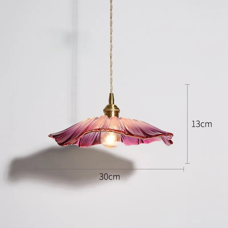 Modern glass chandelier with floral design for interior decoration - vue 6 sur 7