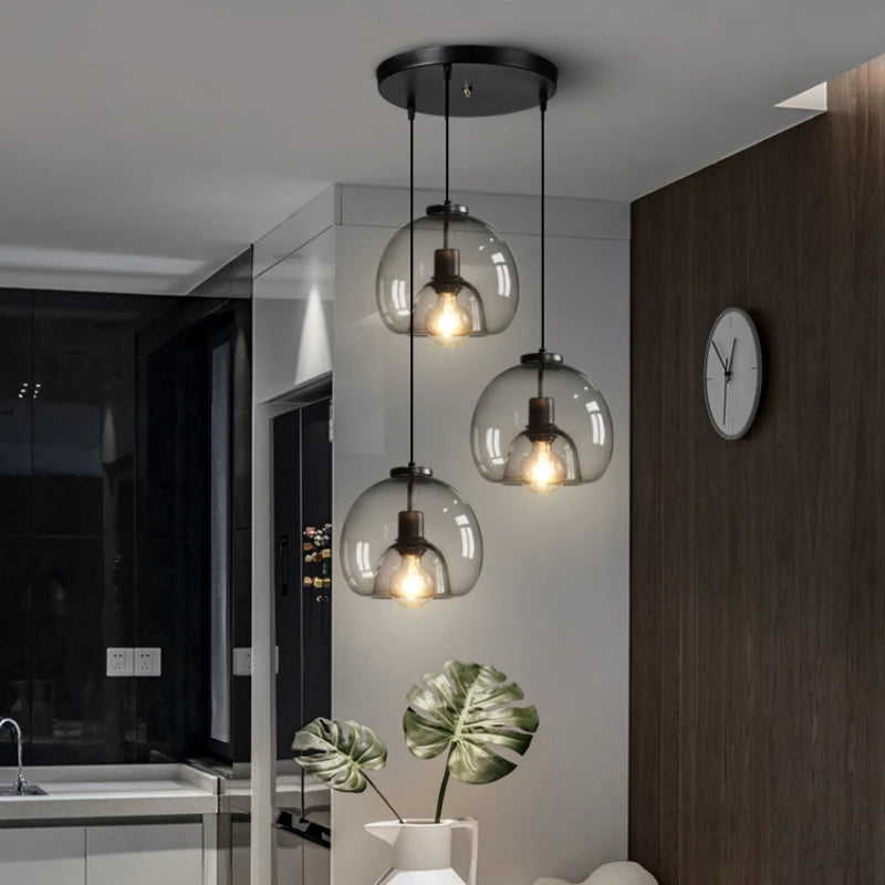 Modern chandelier with LED pendant for dining table