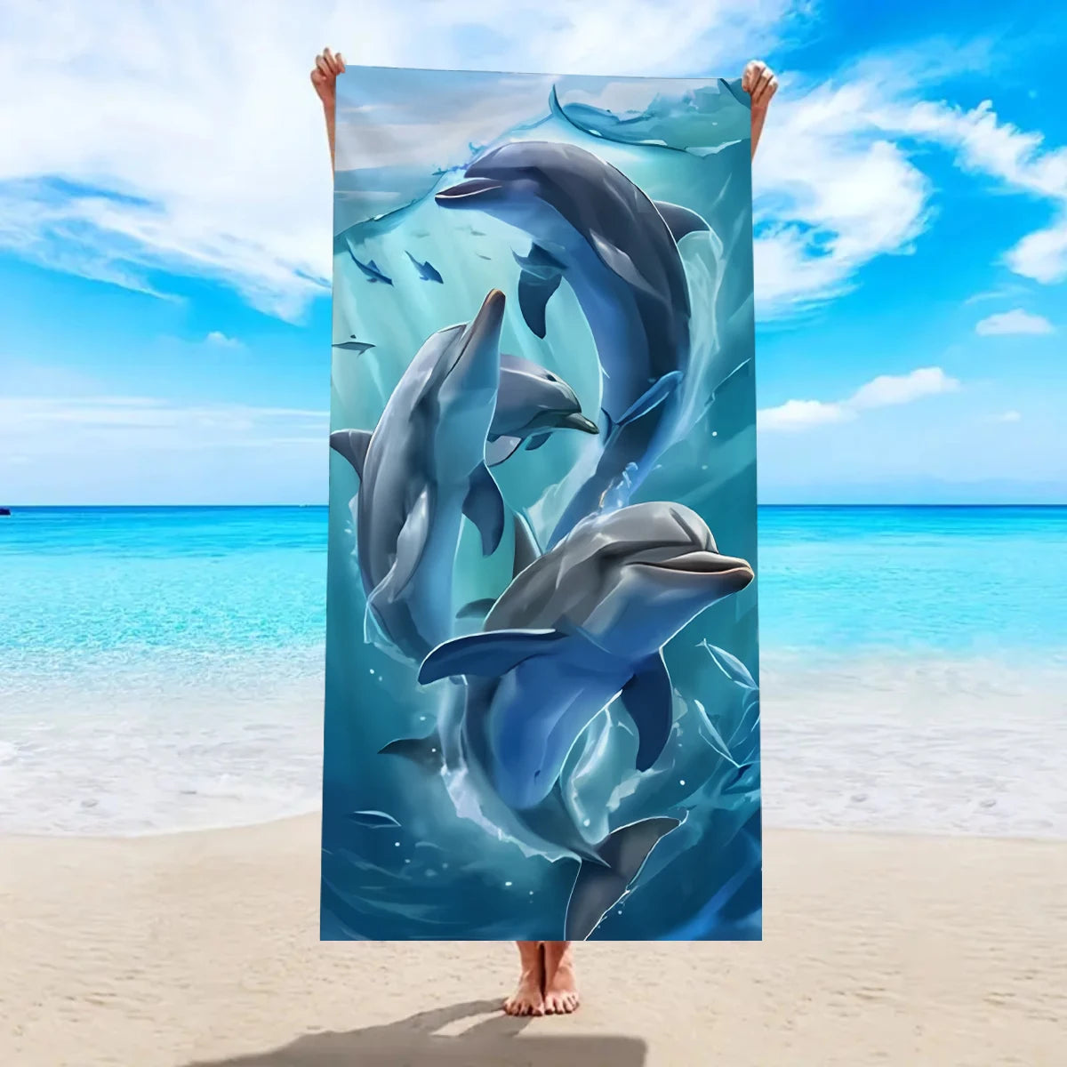 Animal print quick-drying microfibre beach towel