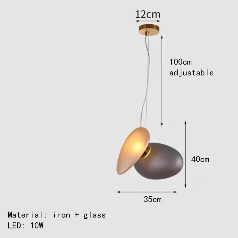 Modern glass LED pendant light with adjustable cable for indoor decor - vue 12 sur 28