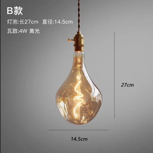 Retro glass pendant light in modern minimalist style - vue 10 sur 10