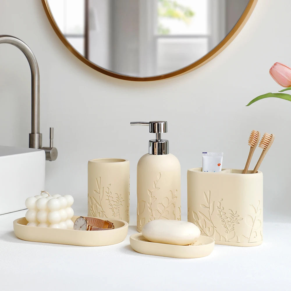 5-piece soap dispenser set for bathroom