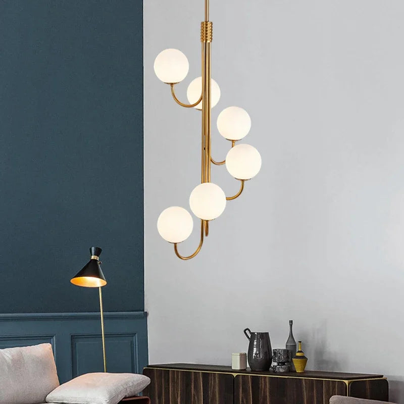 Modern glass chandelier with elegant interior style lighting