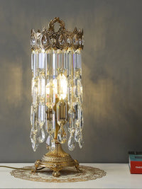 Luxury crystal crown bedside lamp elegant decoration for bedroom