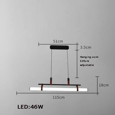 Minimalist LED chandelier trendy 2022 pendant lighting - vue 10 sur 10