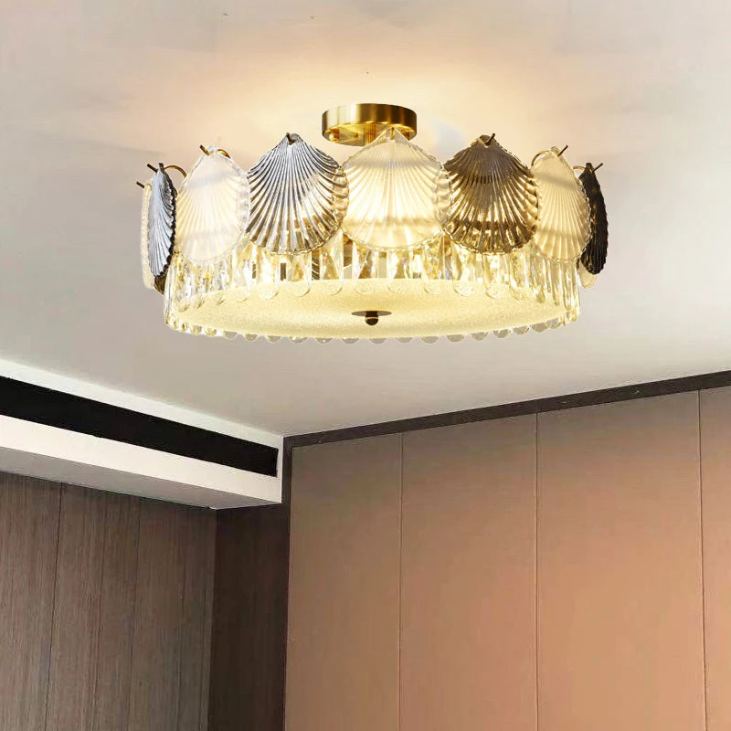 Modern French crystal LED designer chandelier - vue 3 sur 9
