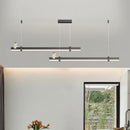 Modern minimalist LED pendant in black brushed steel
