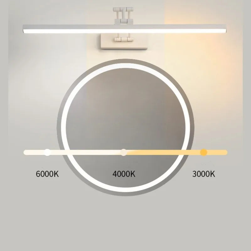 Waterproof LED mirror cabinet lamp foldable telescopic - vue 6 sur 16
