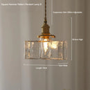 Japanese vintage style glass and brass LED pendant light
