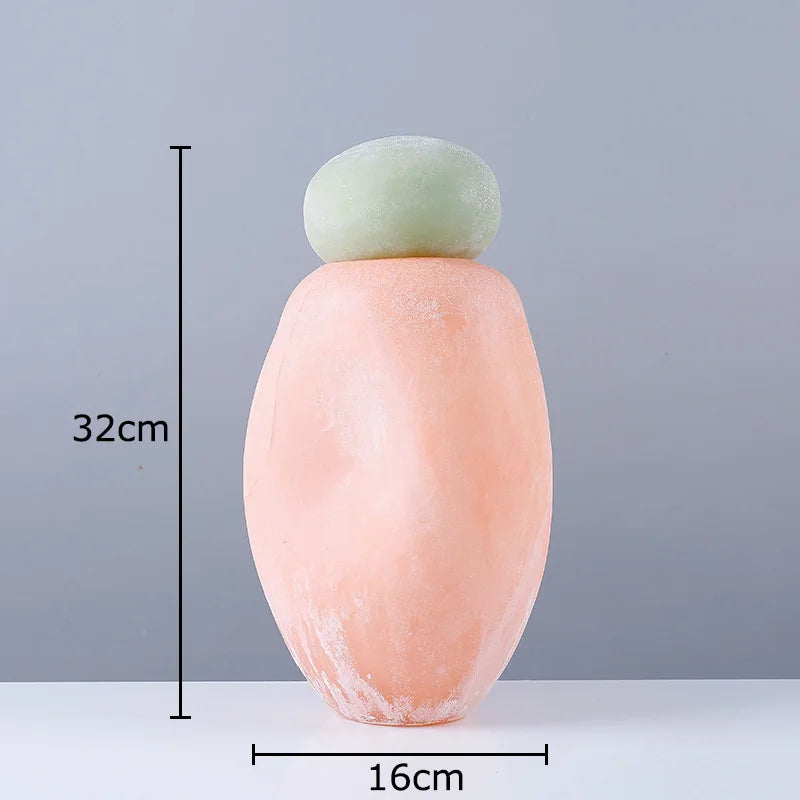 decorative glass vase with lid for artificial flowers - vue 7 sur 8