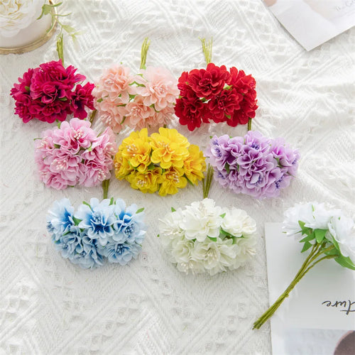 Mini artificial hydrangea flower bouquet for decoration and crafts - vue 4 sur 15