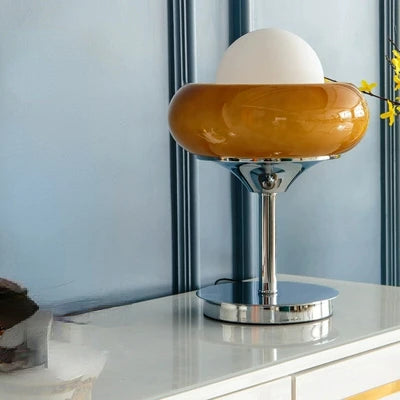 Vintage Bauhaus style egg tart table lamp