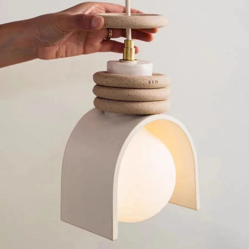 lustre led en résine style moderne cordon réglable éclairage intérieur - vue 4 sur 8