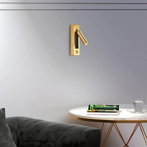 Modern wall light with USB charger and rotating LED spotlight - vue 7 sur 23