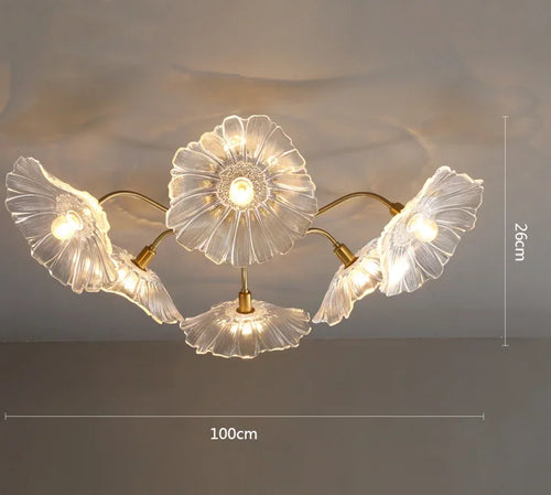 Modern lightweight chandelier with simple creative floral design - vue 14 sur 14