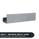 wall mounted storage shelf with aluminum hooks for kitchen and shower