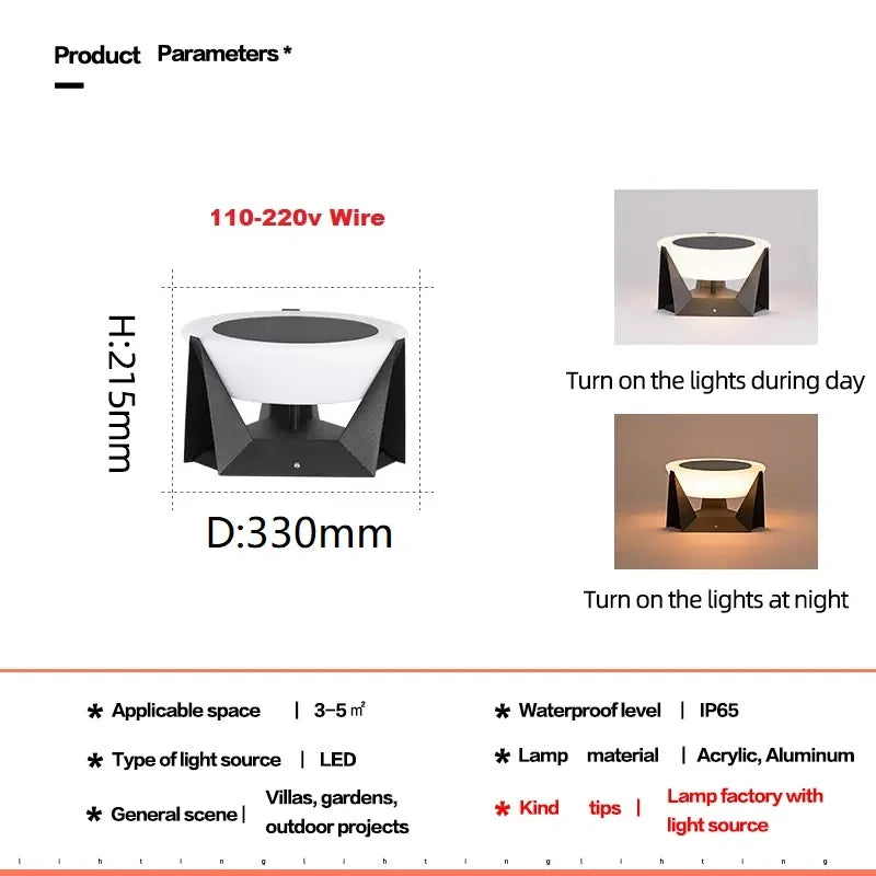 Waterproof outdoor solar LED lamp for garden, patio and fence - vue 12 sur 12