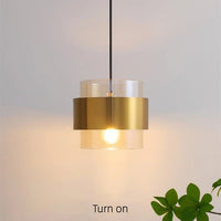 Modern minimalist gold art glass pendant light