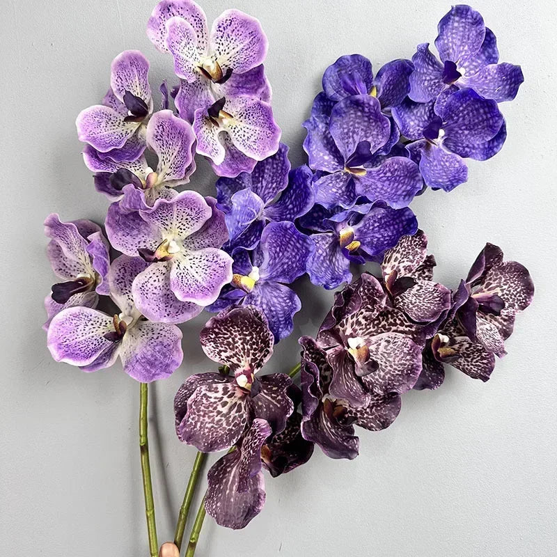 Set of 2 artificial vanda orchids for indoor decoration - vue 3 sur 12