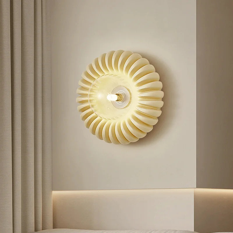 Premium retro round white glass wall light - vue 5 sur 8