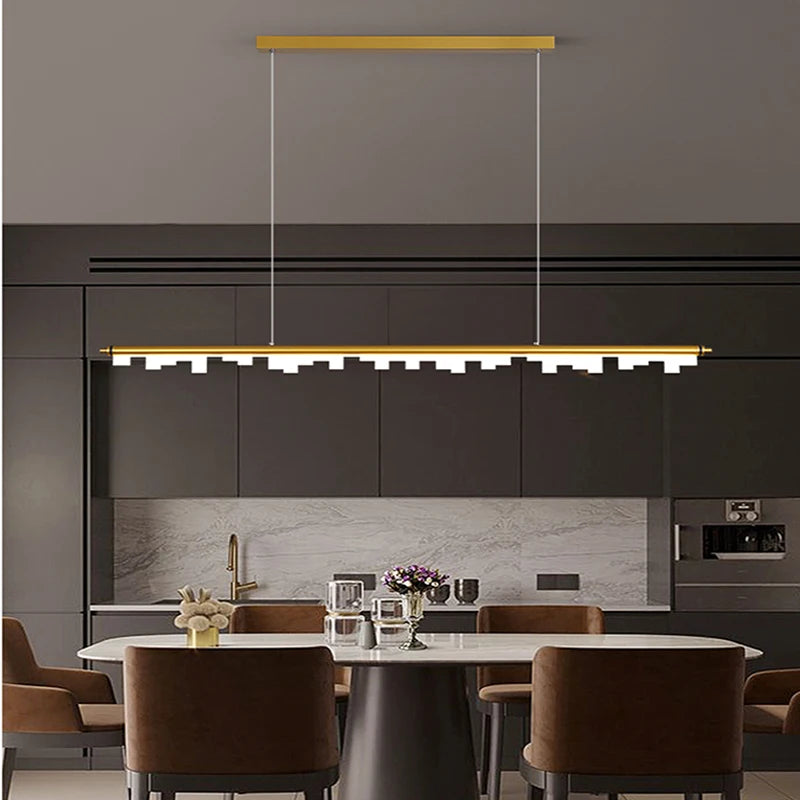 Modern minimalist gold and black chandelier for pendant lighting