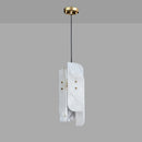Genuine marble pendant light with copper wire and adjustable bulb