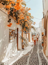 Modern travel posters of Greece landscapes Santorini