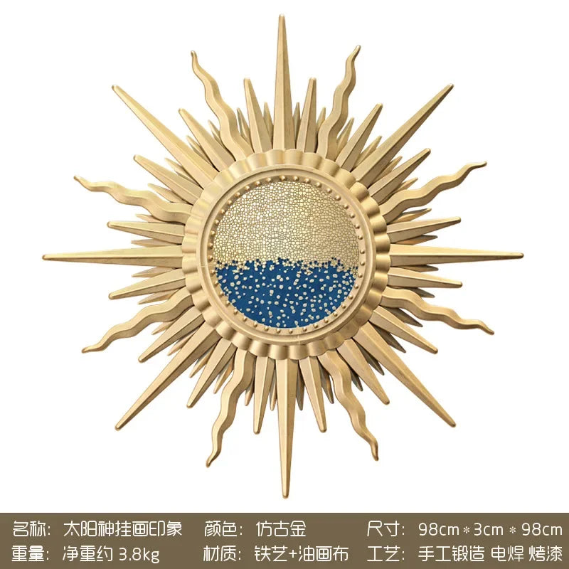 decorative wrought iron sunflower wall mirror - vue 10 sur 12