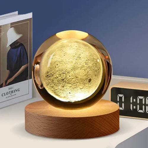 3D crystal night light solar system wooden decorative gift - vue 14 sur 16