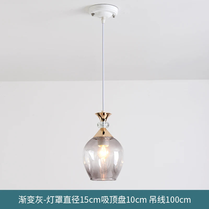 Stained glass pendant chandelier for Nordic restaurant décor