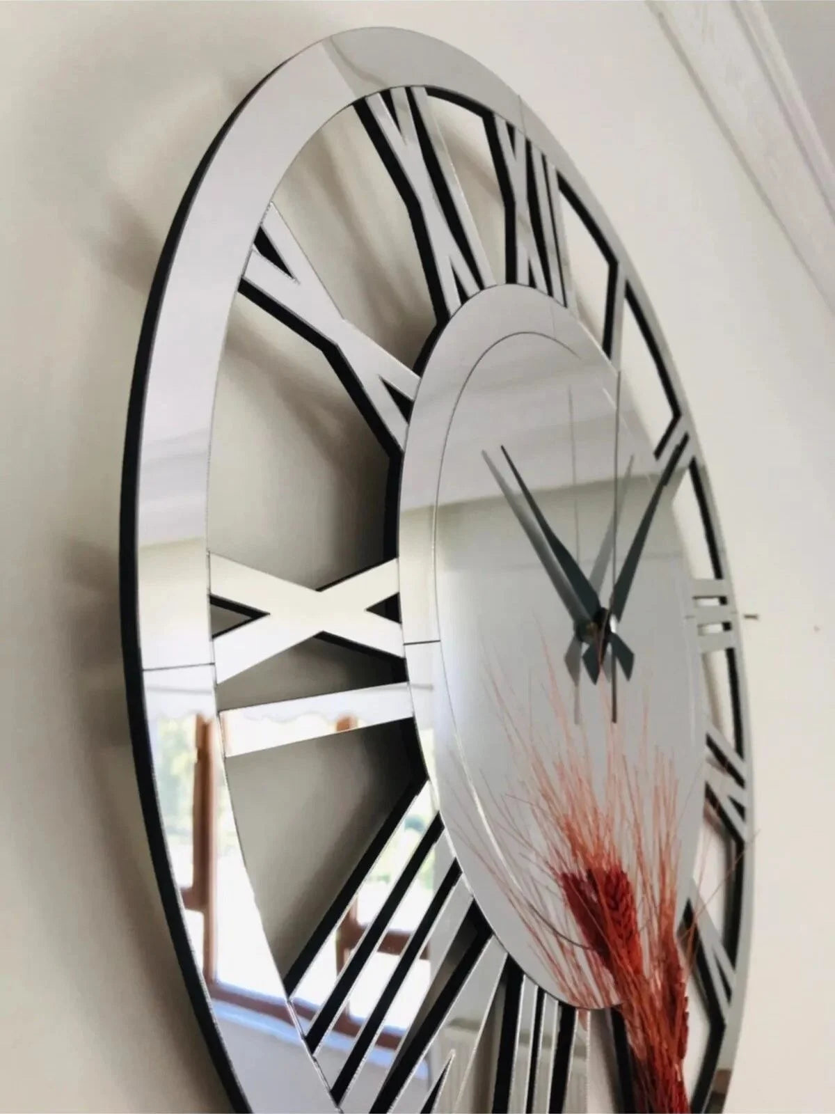 modern design 3d mirror wall clock silent for home decor - vue 5 sur 7