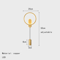 Modern brass wall light with 3 interchangeable lamps